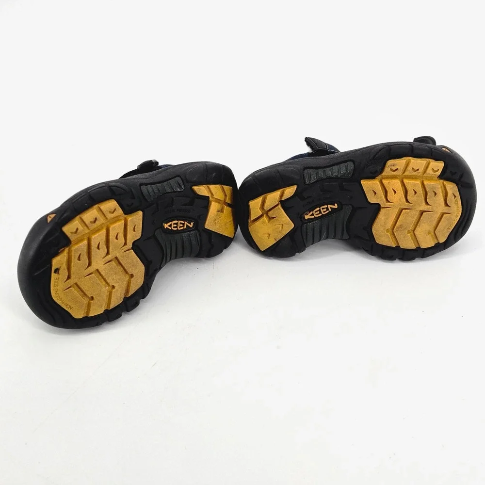 Keen Newport H2 Waterproof Sandals Kids Size 5 Navy Blue Black Yellow Outdoor